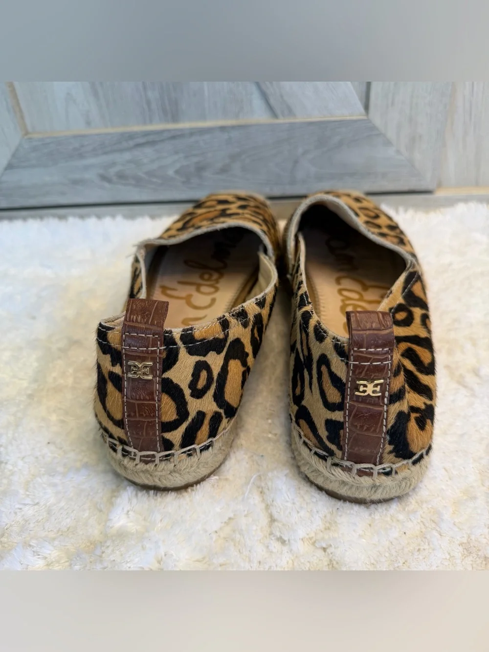 Sam Edelman - Women's Leopard Espadrille Slip On Sandal 8